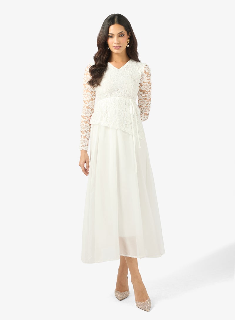 Khizana Dress With Lace Details - Image 1