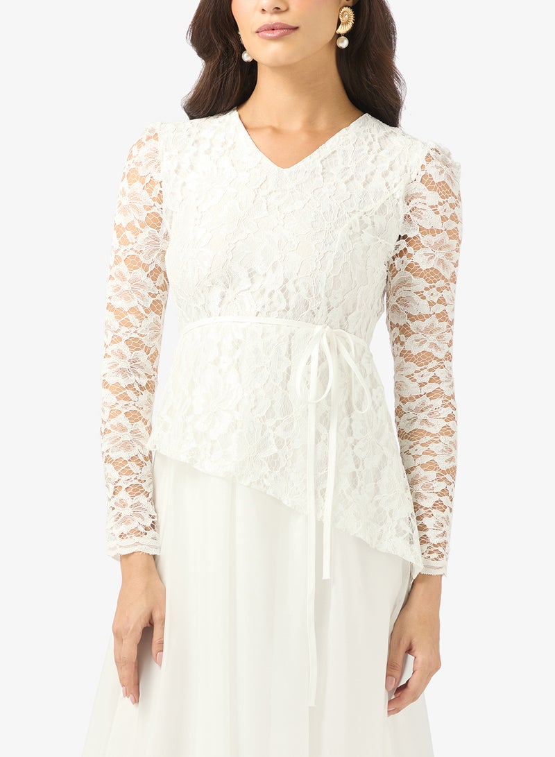 Khizana Dress With Lace Details - Image 3