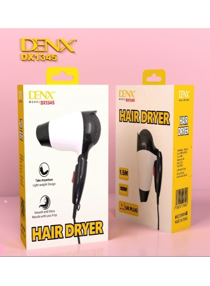 Denx Professional foldable hair dryer, 500 watts, DX1345 - Image 3
