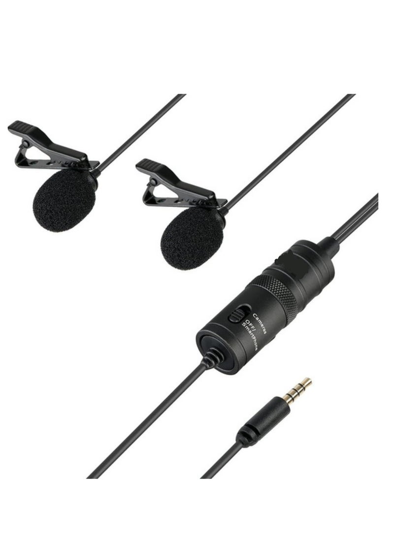 Directional Lavalier Microphone – Clip-On Condenser Mic for Smartphones, Audio Recorders & PC – Black, 3.5mm AUX Input - Image 1
