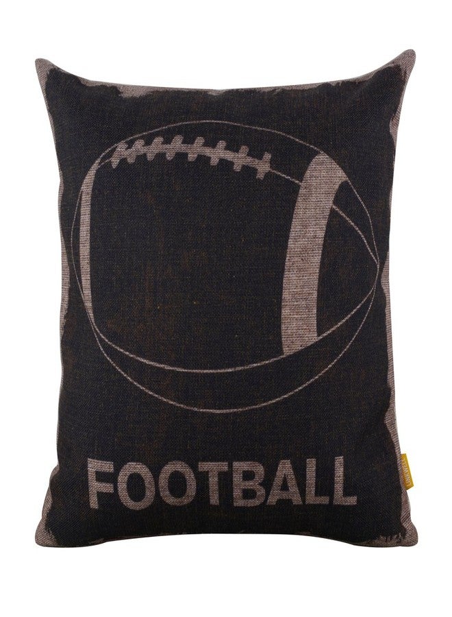 LINKWELL American Football Pillow Cover 18x18, Vintage Black Rugby Sports Cushion Cover Throw Pillow Case for Boys Room Game Sofa Bedroom Car Couch CC923 - Image 1