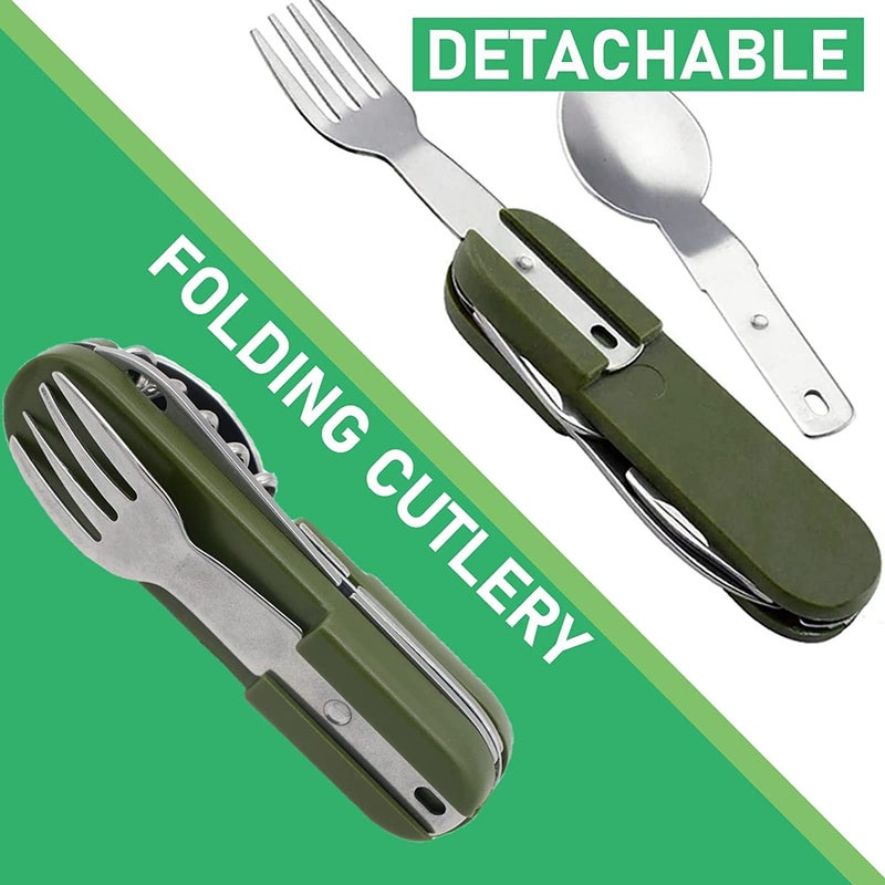 Linist Portable 7in1 Stainless Steel Travel Tableware Detachable Outdoor Cutlery Picnic Tableware Combination Detachable Spoon and Fork Cork Opener and Can Opener - Image 5