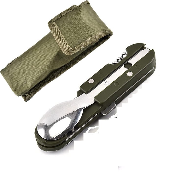 Linist Portable 7in1 Stainless Steel Travel Tableware Detachable Outdoor Cutlery Picnic Tableware Combination Detachable Spoon and Fork Cork Opener and Can Opener - Image 3