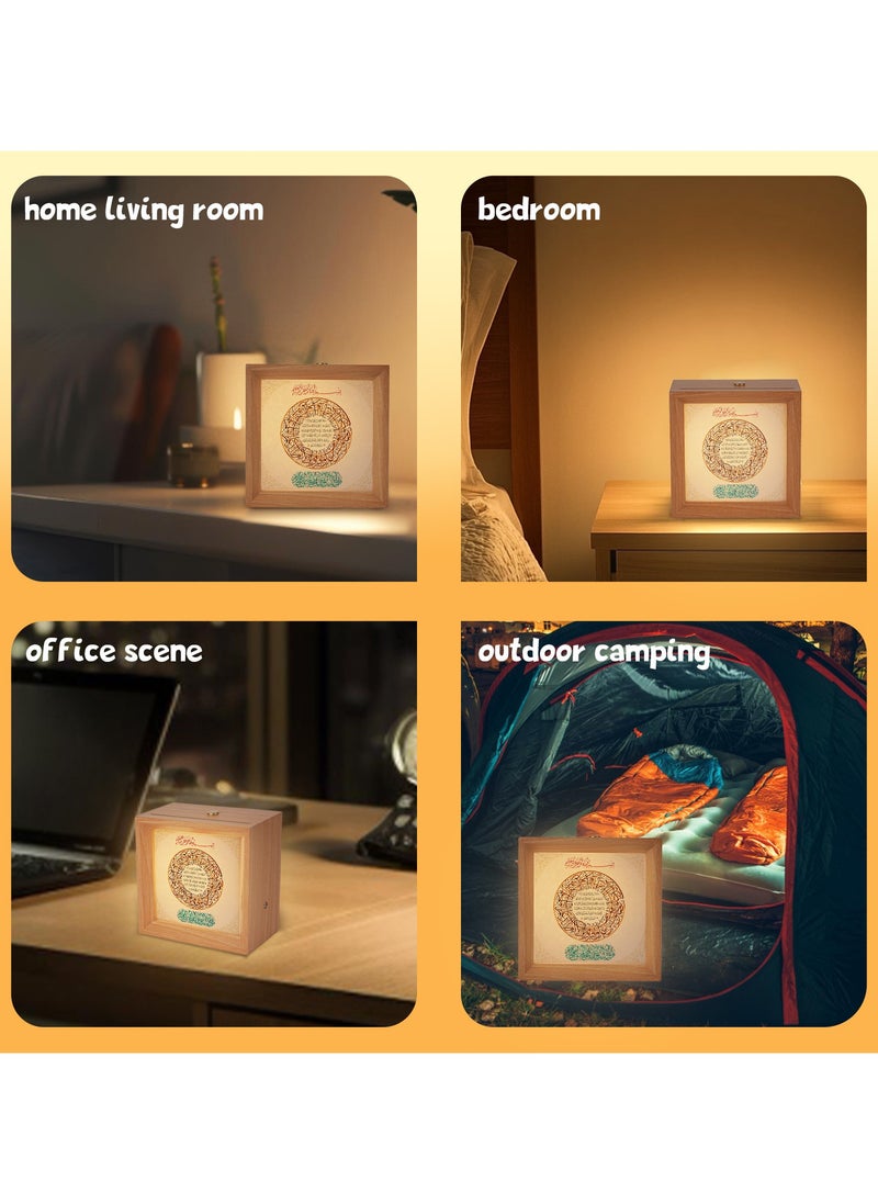 GALADUNE Wooden Night Light, Touch Control Table Lamp, Multi-Brightness with Continuous Dimming, Room, Holiday Party Decor, Replaceable Photo DIY Night Light Gift  - Image 4