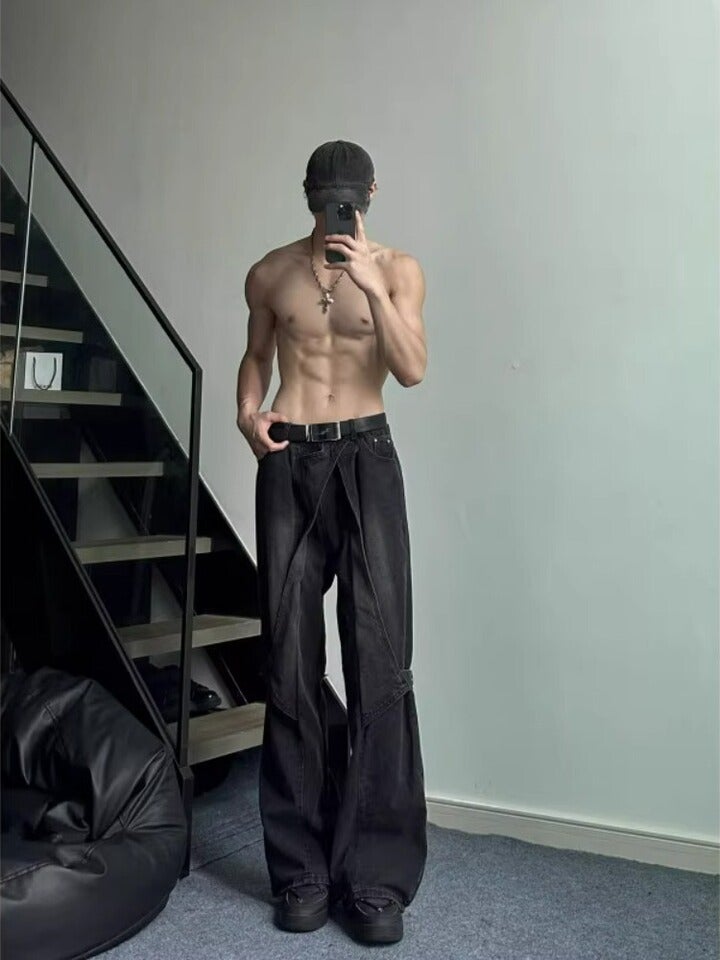 Unisex Classic Denim Jeans Loose Fit Daily Outdoor Wear - Image 4