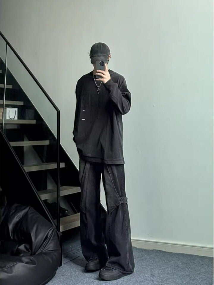 Unisex Classic Denim Jeans Loose Fit Daily Outdoor Wear - Image 5