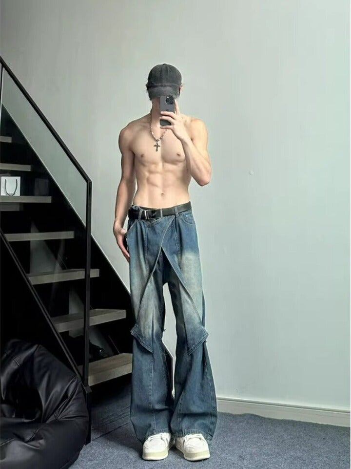 Unisex Classic Denim Jeans Loose Fit Daily Outdoor Wear - Image 3