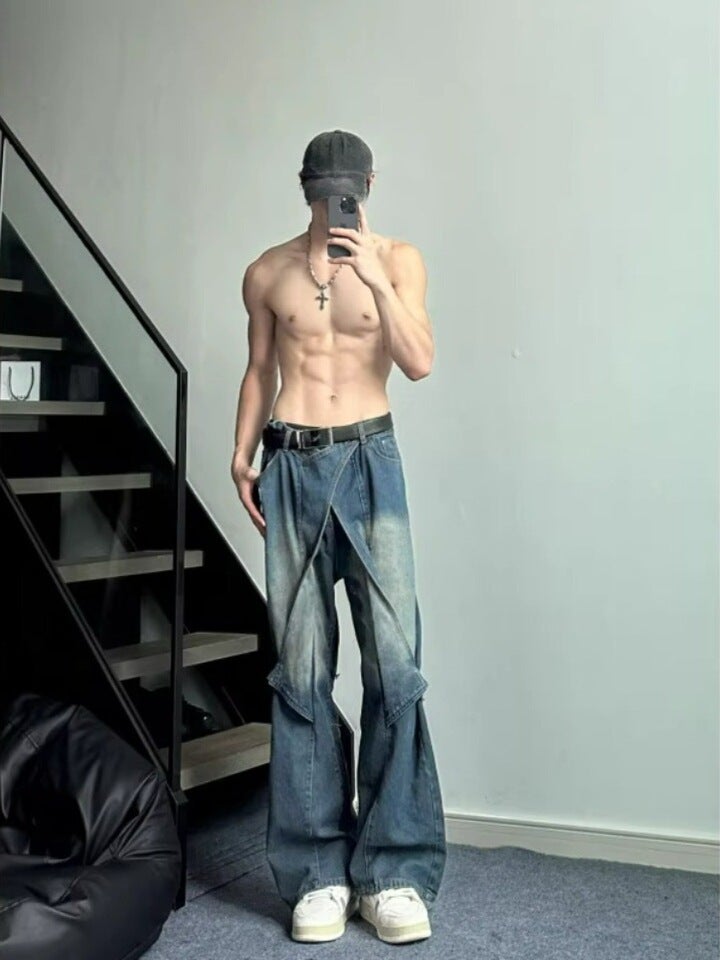 Unisex Classic Denim Jeans Loose Fit Daily Outdoor Wear - Image 1