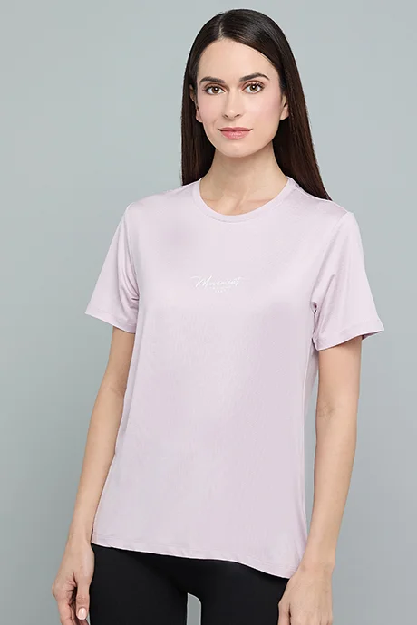 أر أند بي Solid Active T-Shirt with Crew Neck and Short Sleeves