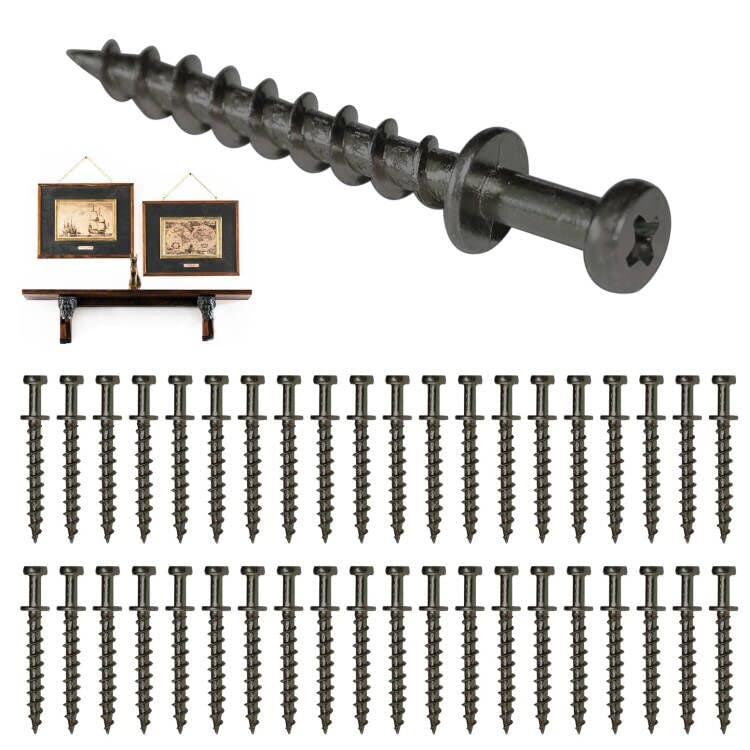 laffeya Picture Hanging Hardware Bear Claw ScrewsPicture Hanging Hooks Screws 4in1 for Keyholes DRings Sawtooth Wire 40 Black Long