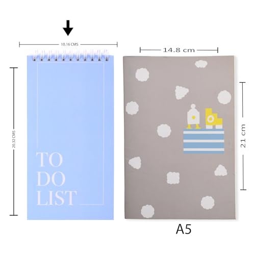 Papboo Easy to Carry To-Do List, Planner, Check list With 80 Printed Sheets Matte Finished Cover (Sky Blue) - Image 5