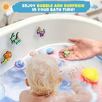 PickMora 20PCS Bath Bombs with Dinosaur Suction Toys Inside Colorful Bubble Fizzy for Toddlers Natural Organic Bath Bombs for Girls and Boys at Birthday Easter - Image 3