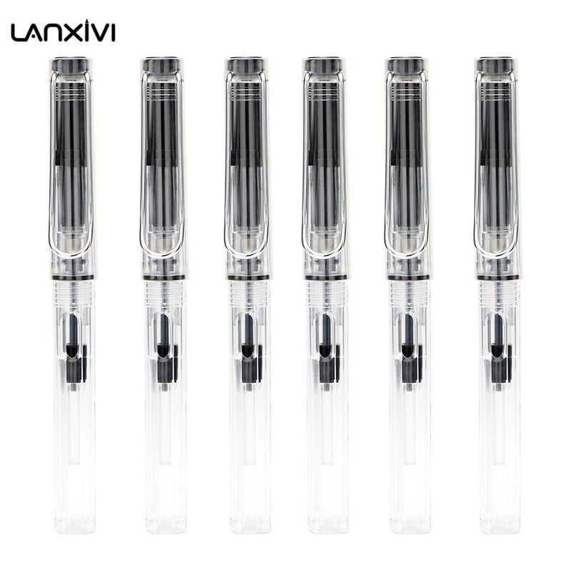 Lanxivi Yongsheng Calligraphy Fountain Pen Set Transparent Clear, 6 Assorted Tip Sizes for Art Drawing and Writing Signature - Image 5