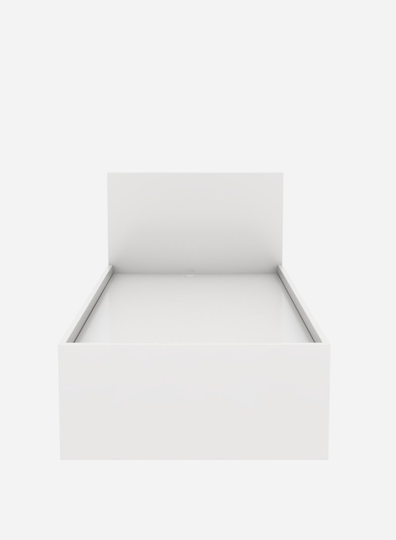 RIGID Wooden Single Bed Frame with Headboard Strong & Sturdy MDF Wood Bed Stylish & Durable Sleeping Furniture for Bedroom, Living Room, Hallway (White, 207L x 97W x 90H CM), Known Down Condition - Image 3