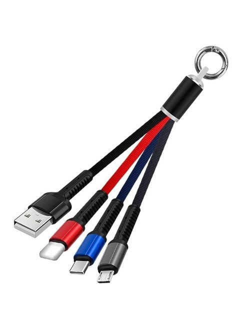 Keychain 3 in 1 Fast Charging Cable For Micro + Lightning + Type-C