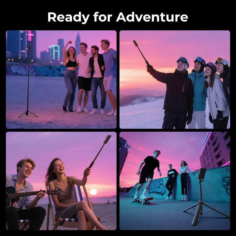 SmallRig 59" Extendable Selfie Stick Tripod for GoPro Hero 13/12/11, for DJI Action 6/5 Pro/4, for DJI Pocket 3, for Xtra Muse, for Akaso, 1/4"-20 Screw for Insta360 X5/X4, Mirrorless Camera - 5284 - Image 4