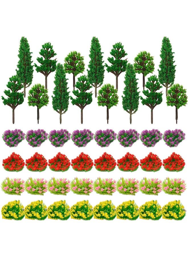 أشجار نموذجية صغيرة، مجموعة زهور ملونة، شجرة حديقة جنية، نبات - Image 1