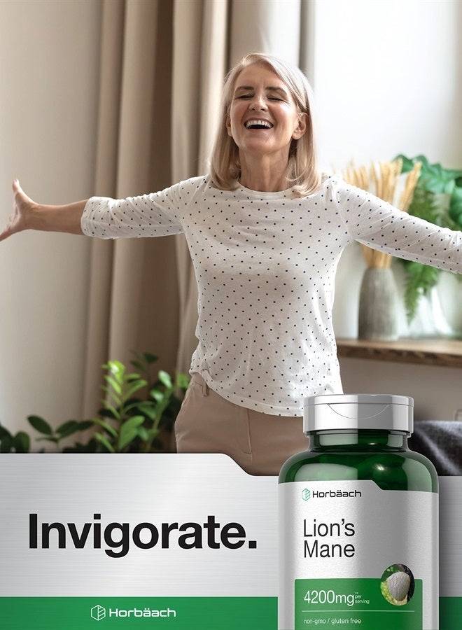 Horbäach Lions Mane Mushroom Extract | 4200mg | 120 Capsules | Vegetarian, Non-GMO, Gluten Free Supplement | by Horbaach - Image 3