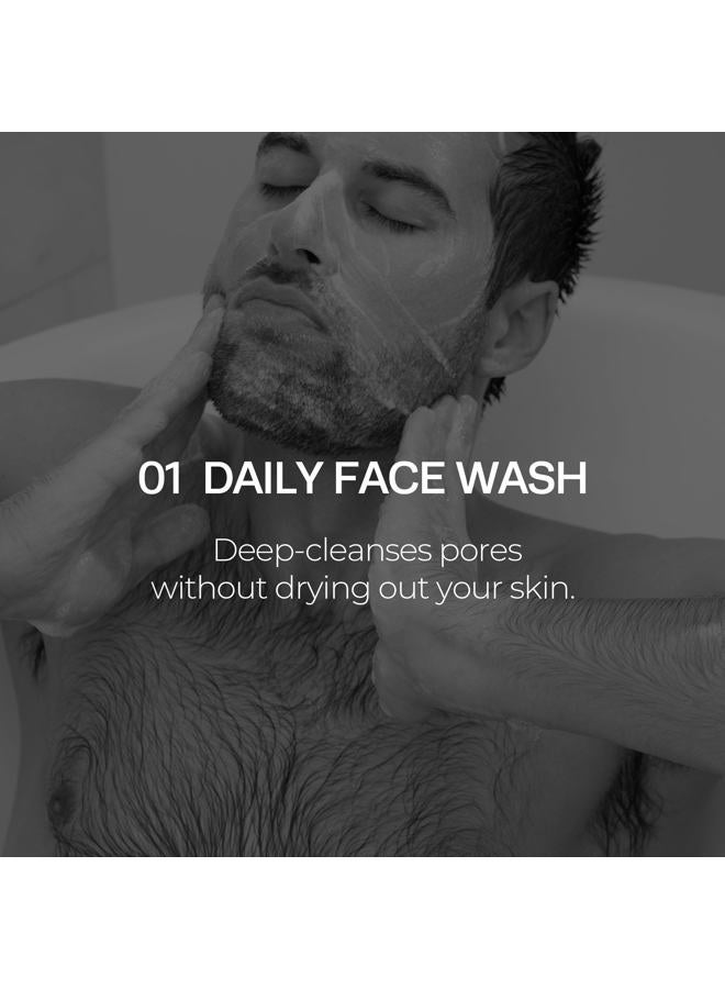 HOMMEFACE Daily Trio Skin Set for Men | 3-Step Skincare Kit | Includes Face Wash, Herbal Spray Toner, and Facial Moisturizer | Alcohol-free, No SLS - Image 3