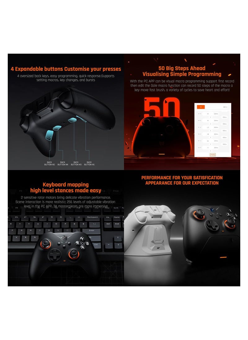 Generic Wireless Gaming Controller for PC, Switch, iOS, and Android - Features Motion Aiming, Hall Trigger, 4 Custom Buttons, and Charging Dock - Dual Shock Controller for Ultimate Gaming Experience.  - Image 4