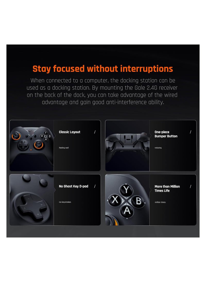 Generic Wireless Gaming Controller for PC, Switch, iOS, and Android - Features Motion Aiming, Hall Trigger, 4 Custom Buttons, and Charging Dock - Dual Shock Controller for Ultimate Gaming Experience.  - Image 3