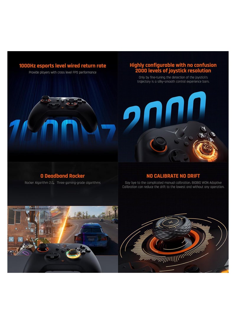 Generic - Wireless Gaming Controller for PC, Switch, iOS, and Android - Features Motion Aiming, Hall Trigger, 4 Custom Buttons, and Charging Dock - Dual Shock Controller for Ultimate Gaming Experience. - Image 1