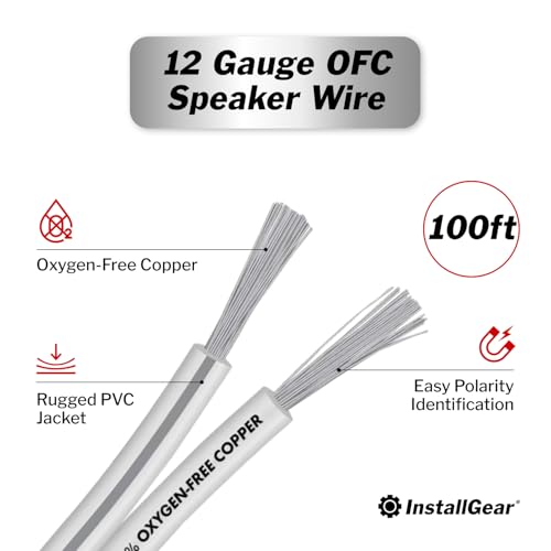 InstallGear 12 Gauge Speaker Wire Cable - 100ft White for Outdoor, Automotive & Marine - Image 3