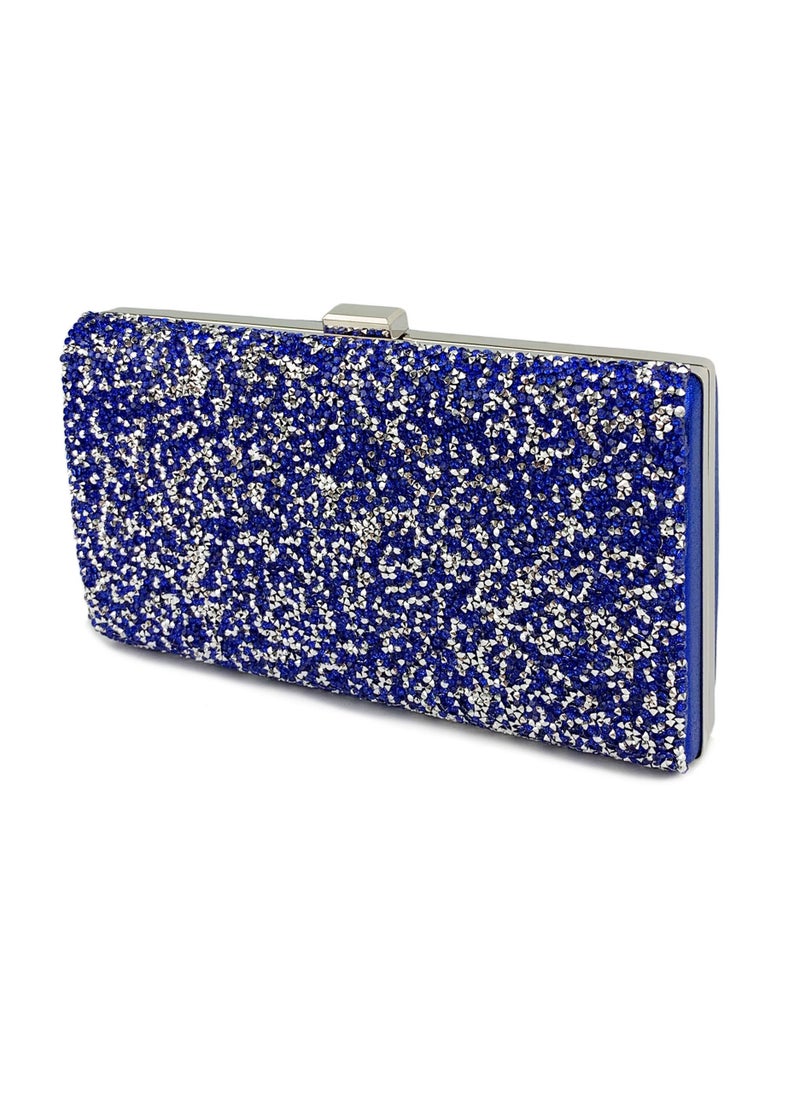 Loquat - Womens Acrylic Clutch Purses Evening Crossbody Bag Shiny Rhinestones Decoration Chain Handbag for Wedding Cocktail Party Prom Blue - Image 1