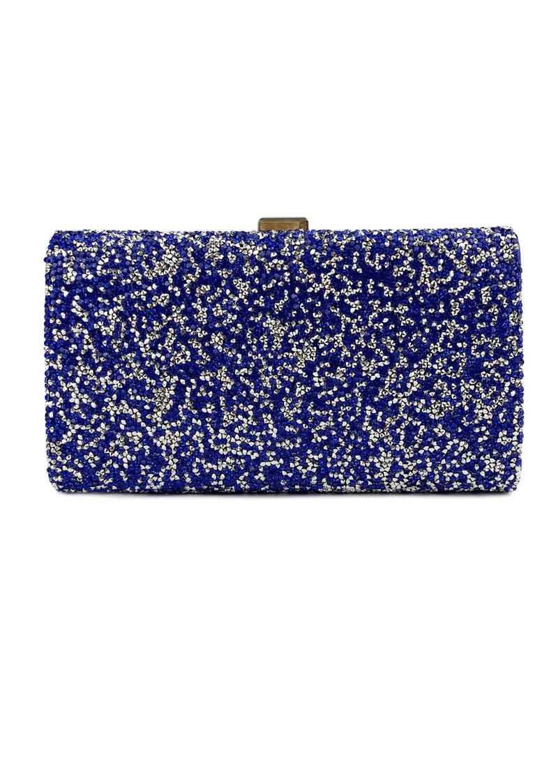 Loquat - Womens Acrylic Clutch Purses Evening Crossbody Bag Shiny Rhinestones Decoration Chain Handbag for Wedding Cocktail Party Prom Blue - Image 1