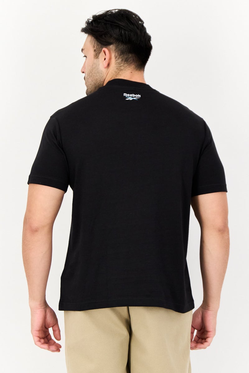 Reebok Men Sportswear Fit Short Sleeve Training T-Shirt, Black  - Image 3