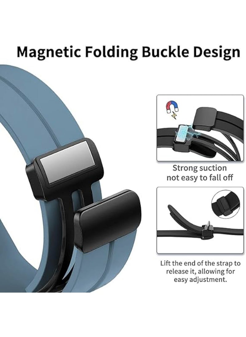 X-level Straps Compatible With Honor Band 6/ Honor Band 7 With Metal Frame+Adjustable Silicone Band With Magnetic Folding Buckle Quick Release Silicone Straps for Women Men Boy Girl Teenager  - Image 2