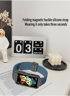 X-level Straps Compatible With Honor Band 6/ Honor Band 7 With Metal Frame+Adjustable Silicone Band With Magnetic Folding Buckle Quick Release Silicone Straps for Women Men Boy Girl Teenager  - Image 5