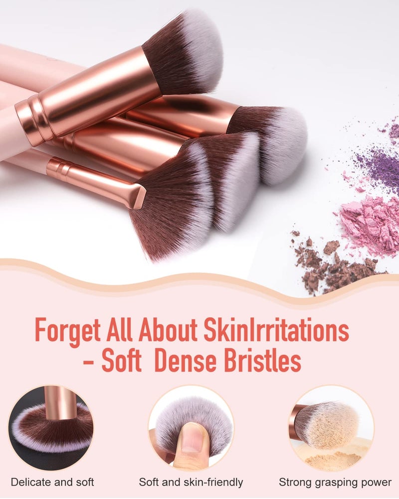 BESTOPE PRO Makeup Brushes Makeup Brush Set, BESTOPE PRO Makeup Brushes Kit, 16Pcs Professional Makeup Brush Set for Eye and Face, Foundation Powder Concealers Blush Eyeshadow Brush Make UP Brushes Kit Pink - Image 2