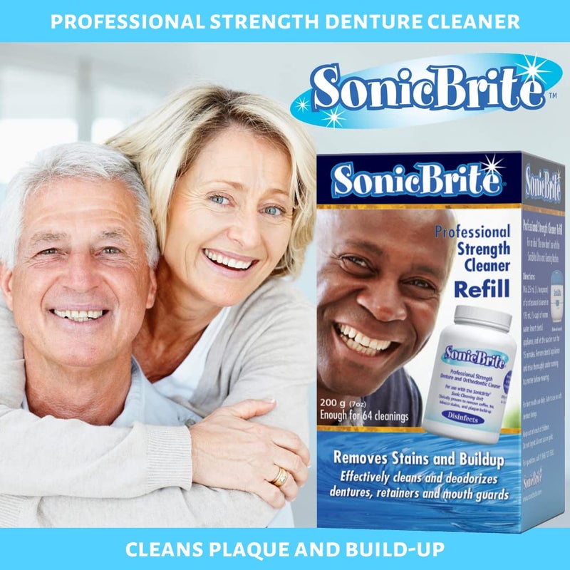 SonicBrite: High Intensity Dental Cleaning Powder â€” Freshen Your Dentures, Retainers, Night Guards and Aligners â€” Powerful Formula Removes Stains, & Plaque - Image 2