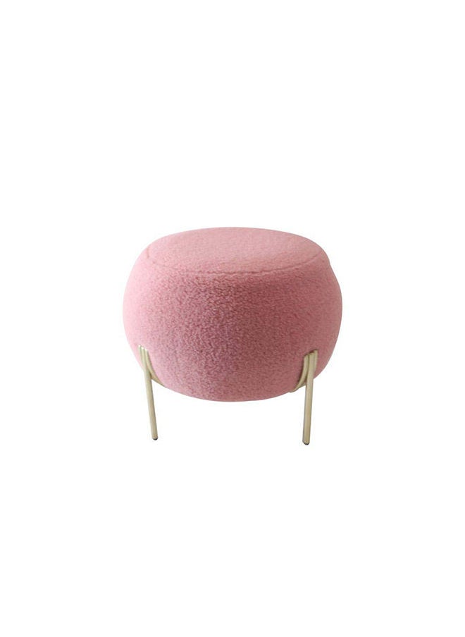 DANUBE HOME Gyo الكشمير الكرة Pouf كرسي عثماني متعدد الوظائف ناعم منجد مسند للقدمين أثاث حديث لغرفة المعيشة 52.5X52.5X44 سم وردي / ذهبي  - Image 2