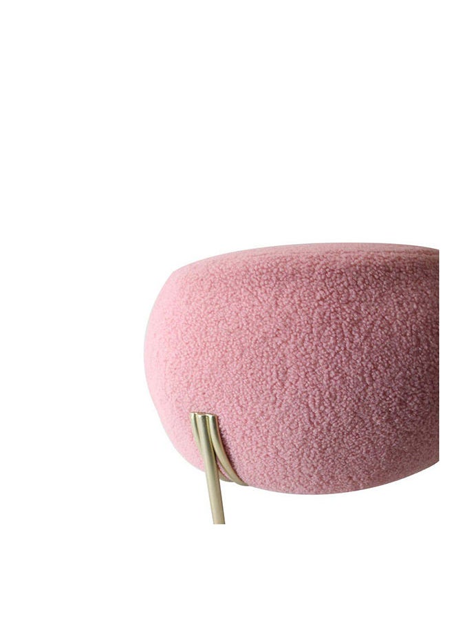 DANUBE HOME Gyo الكشمير الكرة Pouf كرسي عثماني متعدد الوظائف ناعم منجد مسند للقدمين أثاث حديث لغرفة المعيشة 52.5X52.5X44 سم وردي / ذهبي  - Image 5