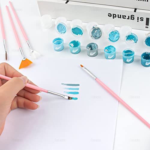 AUEAR 60 Pieces Empty Paint Pot 10 Strips Mini Container with Lid Clear Acrylic for Schools Classrooms Paintings Art Festivals (3ml/ 0.1oz) - Image 5
