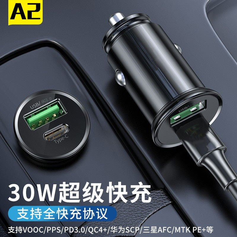 Mini Qc3.0+Pd Car Charger Type-C Car Charger Dual Usb Fast Charging A2 Smart Flash Charging - Image 3