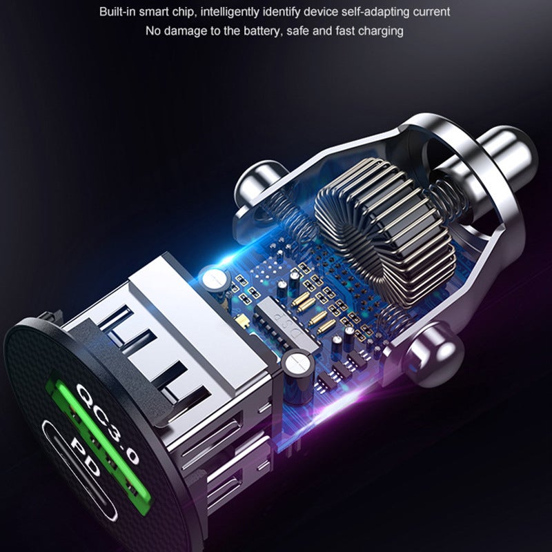Mini Qc3.0+Pd Car Charger Type-C Car Charger Dual Usb Fast Charging A2 Smart Flash Charging - Image 4