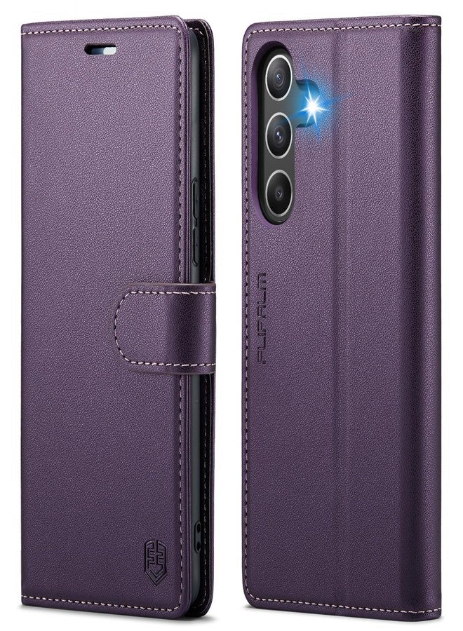 FLIPALM for Samsung Galaxy A25 5G Wallet Case with RFID Blocking Credit Card Holder, PU Leather Folio Flip Kickstand Protective Shockproof Cover Women Men for Samsung A25 Phone Case (Purple) - Image 1