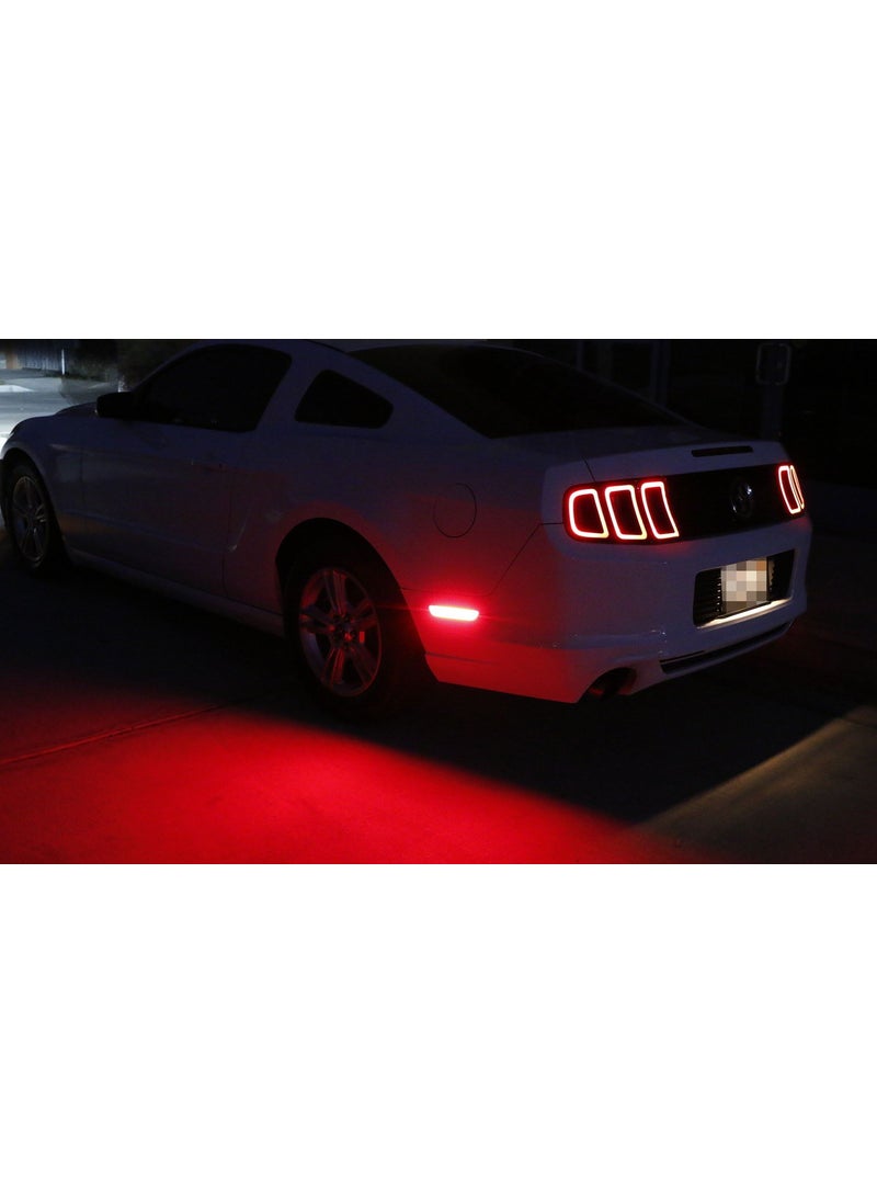 iJDMTOY iJDMTOY Smoked Lens Red Full LED Rear Side Marker Light Kit Compatible With Ford 2010-14 Mustang, Powered by 45-SMD LED, Replace OEM Back Sidemarker Lamps  - Image 4