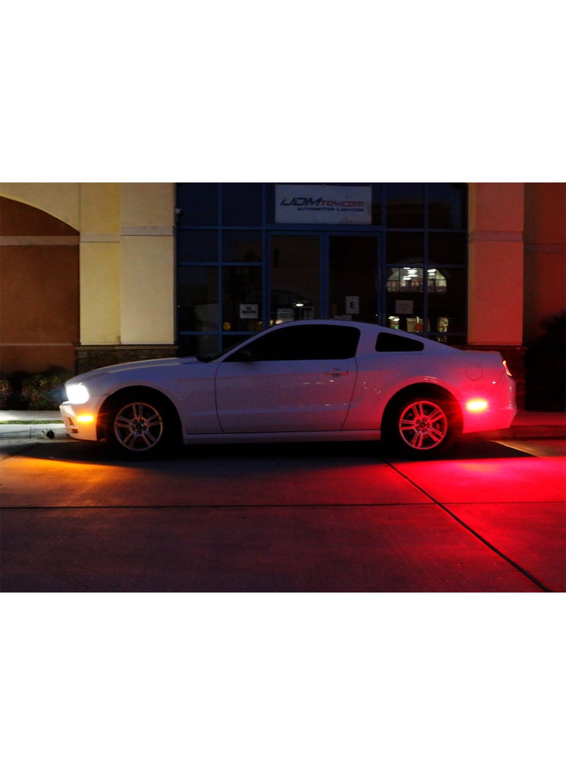 iJDMTOY iJDMTOY Smoked Lens Red Full LED Rear Side Marker Light Kit Compatible With Ford 2010-14 Mustang, Powered by 45-SMD LED, Replace OEM Back Sidemarker Lamps  - Image 5
