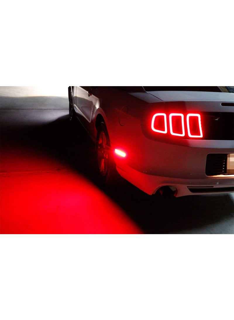 iJDMTOY Smoked Lens Red Full LED Rear Side Marker Light Kit Compatible With Ford 2010-14 Mustang, Powered by 45-SMD LED, Replace OEM Back Sidemarker Lamps