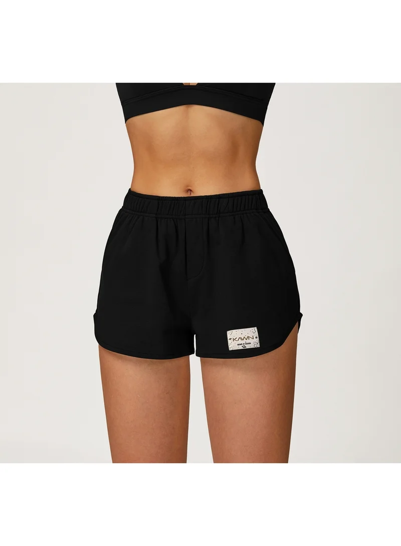KAWN.YOGA Licorice-Black High Waist Loose Fit Shorts for Women | Best Price UAE