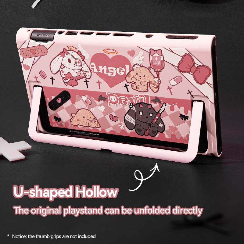 GeekShare Slim Protective Case Compatible with Switch 2 (2025), Anti-Scratche and Shock-Absorption Dockable Hard Shell for Switch 2 Game Console - Gothic Bunny - Image 4