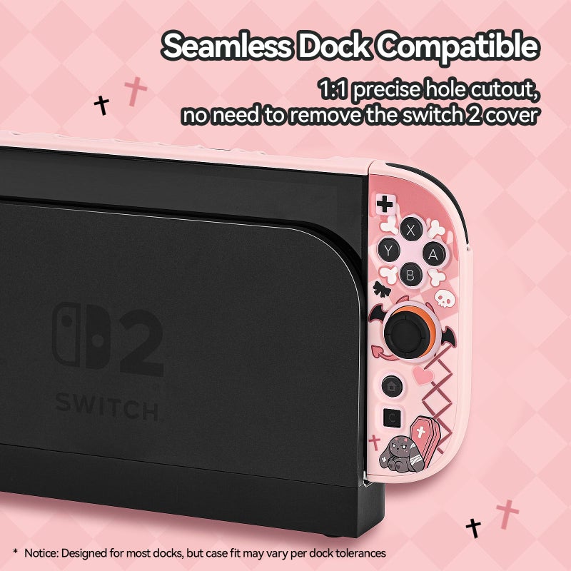 GeekShare Slim Protective Case Compatible with Switch 2 (2025), Anti-Scratche and Shock-Absorption Dockable Hard Shell for Switch 2 Game Console - Gothic Bunny - Image 3