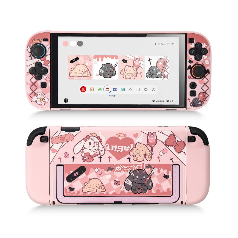 GeekShare Slim Protective Case Compatible with Switch 2 (2025), Anti-Scratche and Shock-Absorption Dockable Hard Shell for Switch 2 Game Console - Gothic Bunny - Image 1