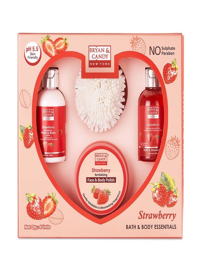 Bryan & Candy Strawberry Body Care Heart Collection, Women's Day Gift Set for Women and Men - Image 1