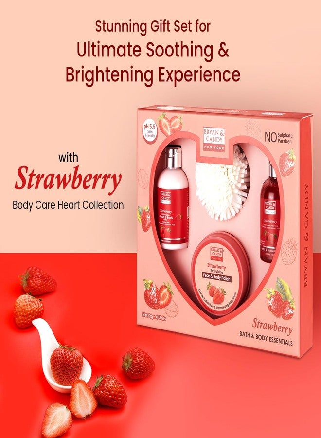 Bryan & Candy Strawberry Body Care Heart Collection, Women's Day Gift Set for Women and Men - Image 3
