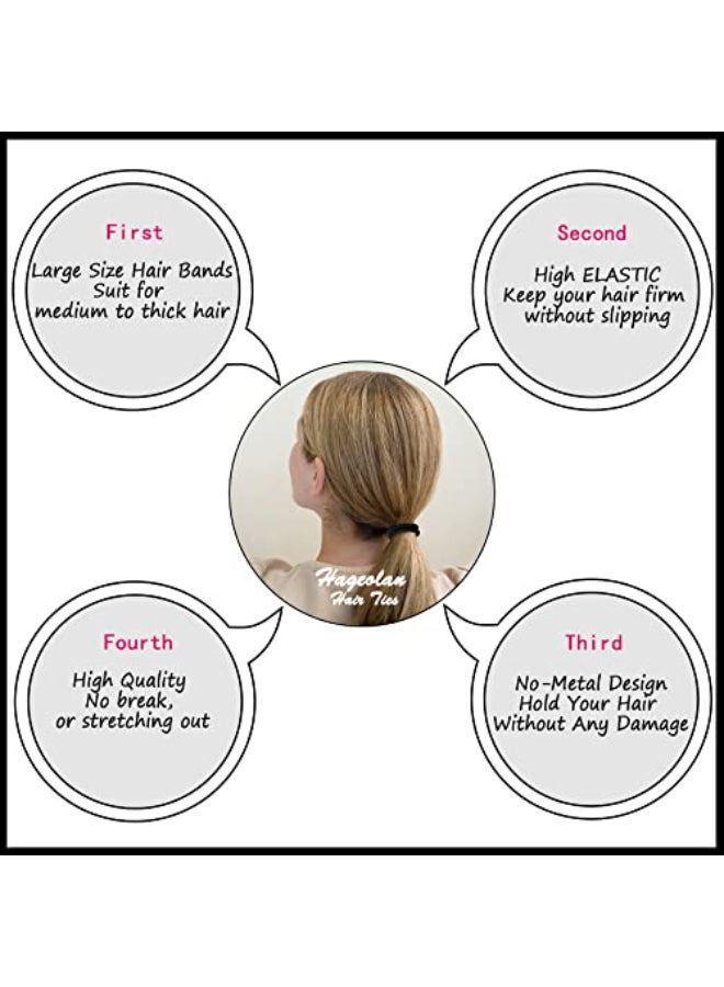 Hageolan Elastic Hair Ties for Thick Heavy and Curly Hair 120 Pcs Hair Bands for Womens Hair Black Ponytail Holders Bulk 4mm - Image 4